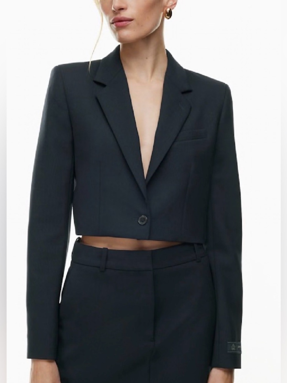 Babaton Black Cropped Blazer